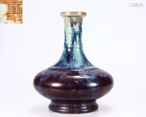 A Flambe Glazed Bottle Vase Qing Dyn.
