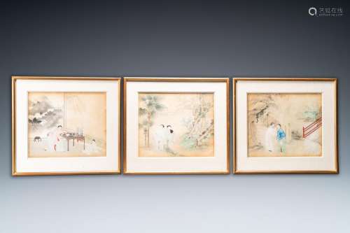Lot 1127: CHINESE SCHOOL, INK AND COLOR ON PAPER: THREE NARR...