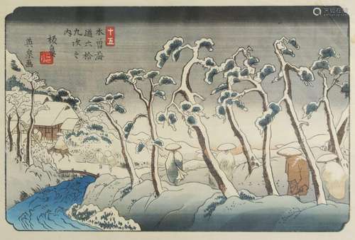 Hiroshige (d'après). Estampe de la série des "Vues...