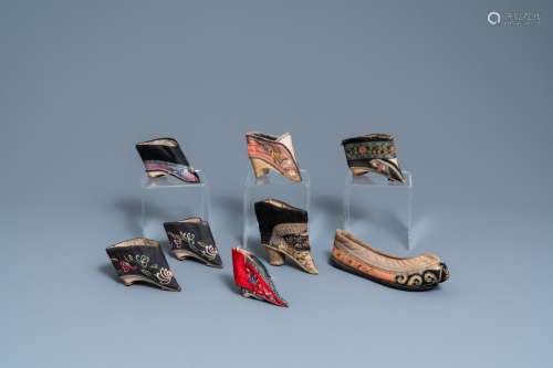 Lot 1152: EIGHT CHINESE LOTUS SHOES, 19TH C.