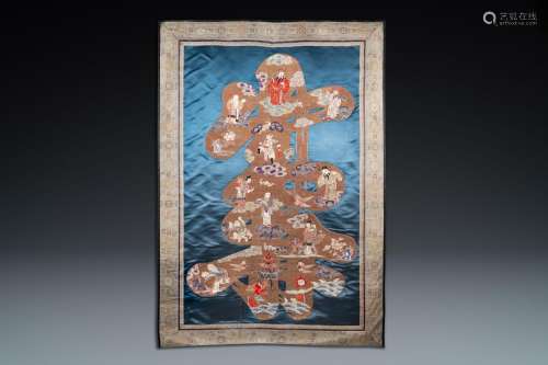 SHOU' PANEL WITH IMMORTALS, 19TH C.