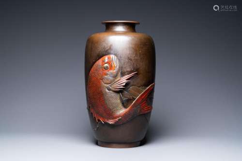 KOI' VASE, MEIJI, 19TH C.