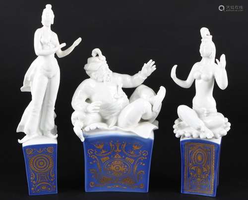 Meissen 1001 Nacht 3 Figuren Heinz Werner, porcelain figures...