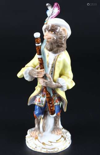 Meissen Affenkapelle Fagottspieler, bassoon player monkey ch...