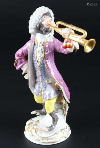 Meissen Affenkapelle Trompeter, trumpeter monkey chapel,