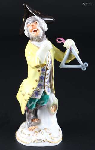 Meissen Affenkapelle Triangelspieler, triangle player monkey...