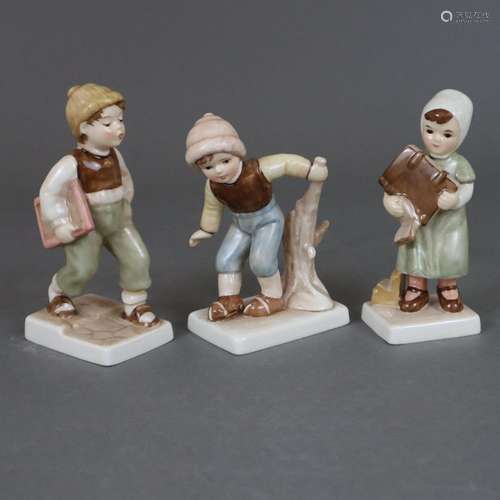 Drei Kinderfiguren - Goebel, Keramik, polychrom ge…