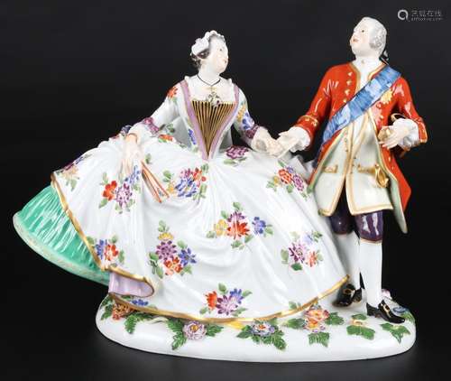 Meissen Figuren Der polnische Handkuss, group of figures the...