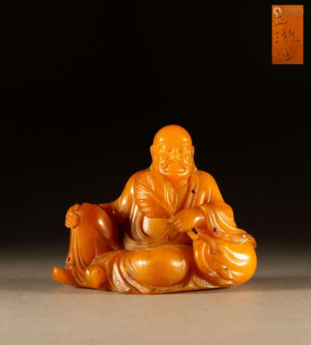 Qing Dynasty - Shoushan Stone Figures Ornament