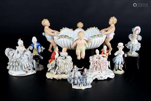 Dresdener Porzellan 7 Figuren, decorative porcelain figures,