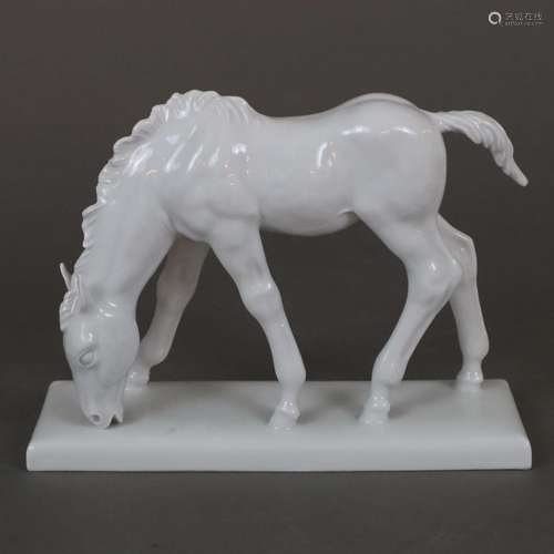 Tierfigur "Grasendes Fohlen" - Meissen, Entwurf: W...