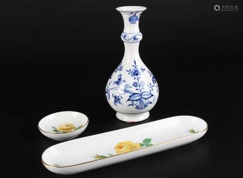 Meissen 3 Porzellanteile, decorative porcelain,