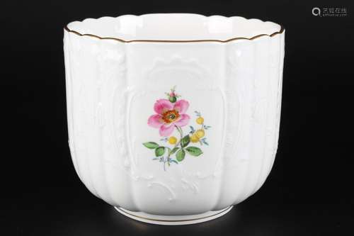 Meissen Blumenmalerei Übertopf, cachepot,