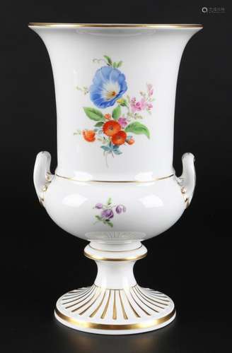 Meissen Blumenmalerei Henkelvase 1.Wahl, handled vase,