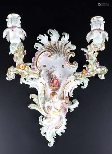 Meissen Putten Wandleuchter 1.Wahl, cherub sconce,