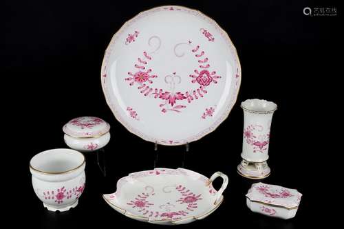 Meissen Indisch Purpur Reich 6-teiliges Konvolut, porcelain ...