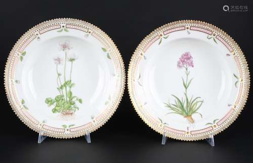 Royal Copenhagen Flora Danica 2 Suppenteller 3546, two soup ...