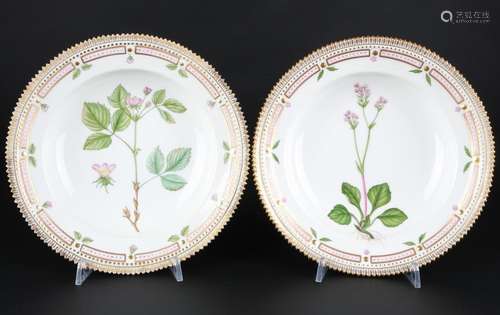 Royal Copenhagen Flora Danica 2 Suppenteller 3546, two soup ...