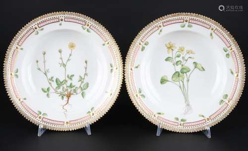 Royal Copenhagen Flora Danica 2 Suppenteller 3546, two soup ...