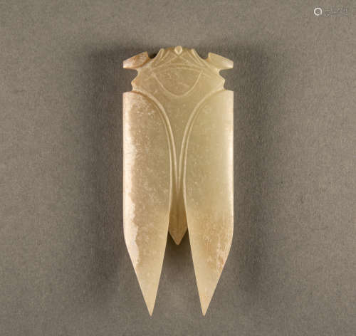 Han Dynasty - Hetian white jade [Han Eight Knives] jade cica...