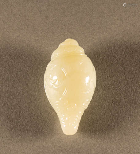 Qing Dynasty - Hetian Conch white jade accessories