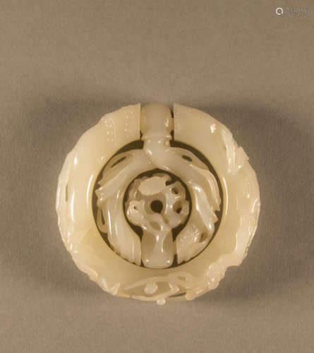 Qing Dynasty - Hotan flower pattern three-piece accessories