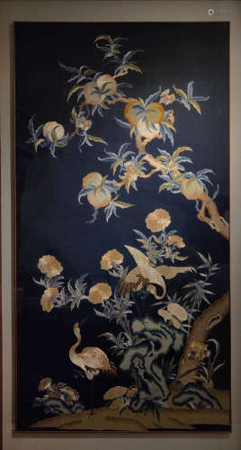 Qing Dynasty - Su Embroidery He Shou tong Chun brocade