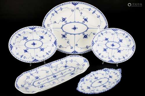 Royal Copenhagen Musselmalet Schale und 4 Platten, bowl and ...