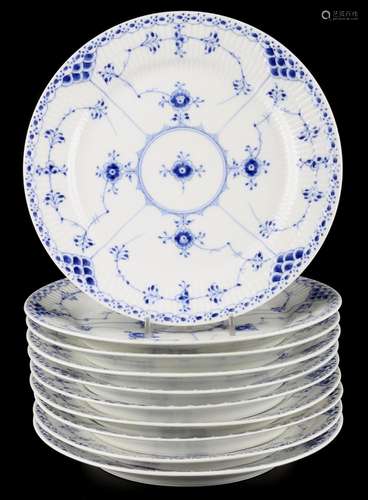 Royal Copenhagen Musselmalet 10 Speiseteller, dinner plates,