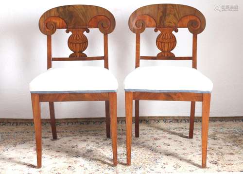 2 Empire Stühle, pair of chairs,