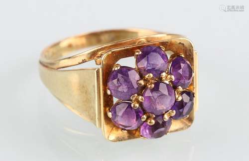 585 Goldring mit Amethysten, 14K gold Amethysts ring,