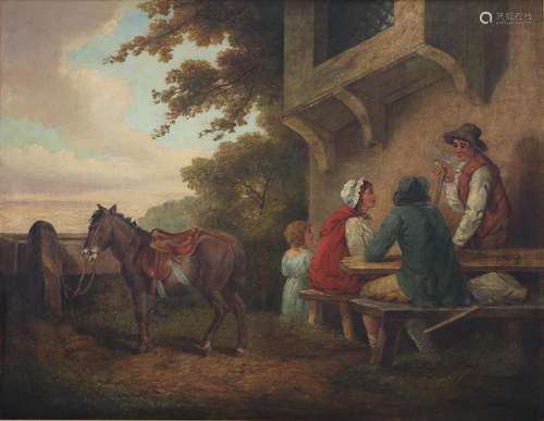 George Morland (1763-1804) Reisende bei der Rast 1795, peasa...