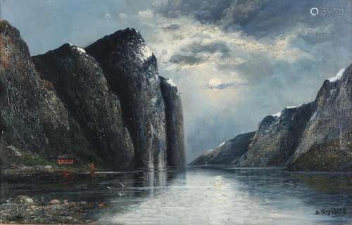 Olav Brystorp (1842-1904) Fjordlandschaft, fjord landscape,