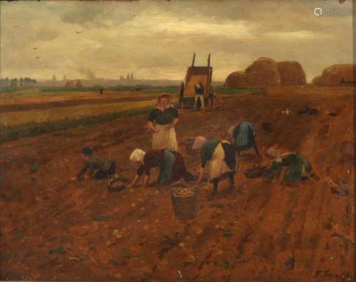 Fritz Schnitzler (1851-1920) Kartoffelernte, patato harvest,