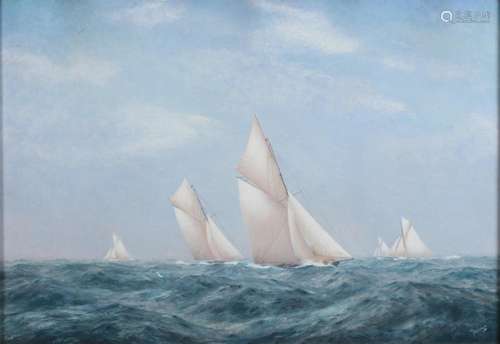 Marinemaler R. Schmidt - Segelboote, sailing boats,