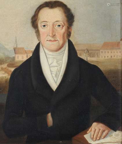 Biedermeier Portrait Herrenbildnis, portrait painting 19th c...