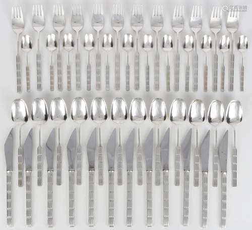 925 Silber Besteck für 12 Personen 48-teilig, Seibel Mettman...