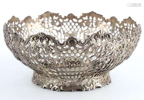 Jugendstil 800 Silber Durchbruchschale, silver cutwork bowl ...