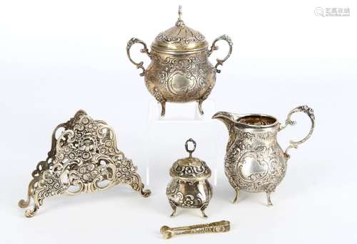 800-835 Silber Menage Set Hildesheimer Rose, silver lot,