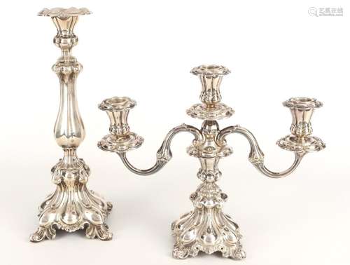 800/835 Silber 2 große Kerzenständer, 2 silver candlesticks,