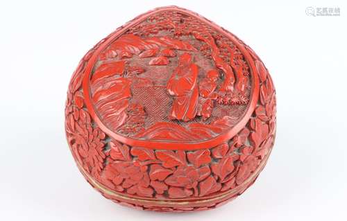 China Rotlack Deckeldose, chinese red laquer box,