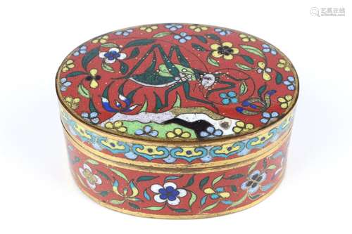 China Cloisonne Deckeldose, chinese cloisonne box,