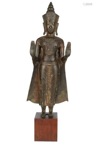 Thailand Bronze Buddha Abhaya Mudra, bronze buddhism sculptu...