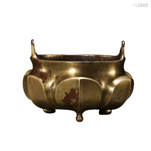 A GILT BRONZE INCENSE BURNER, XUANDE, MING DYNASTY, CHINA, E...