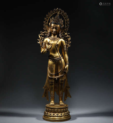 Ming Dynasty, Tibetan bronze gilding, Tara statue