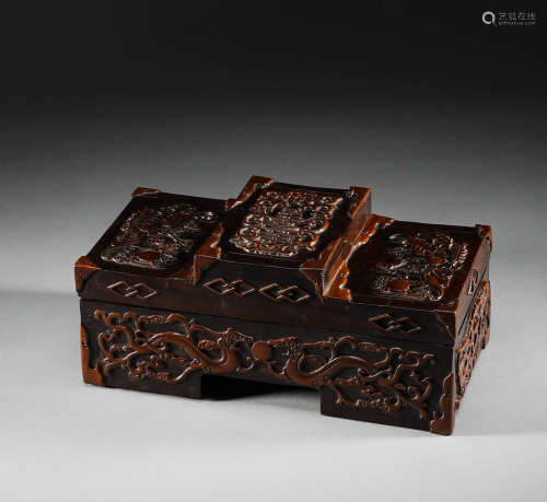 Red sandalwood multi treasure box in Qing Dynasty