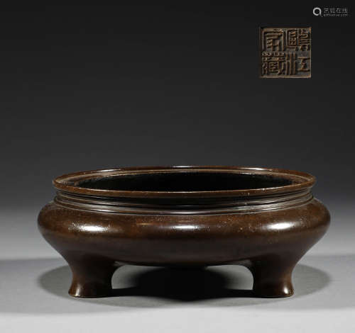 Copper tripod furnace in Qing Dynasty
