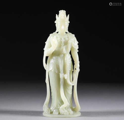 Qing Dynasty, Hotan jade Guanyin statue