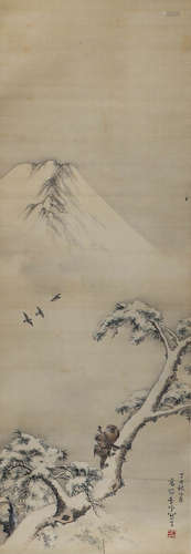 Chinese calligraphy and painting, Gao Qifeng, silk vertical ...