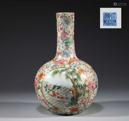 In the Qing Dynasty,
 the pastel hundred flowers opened the ...